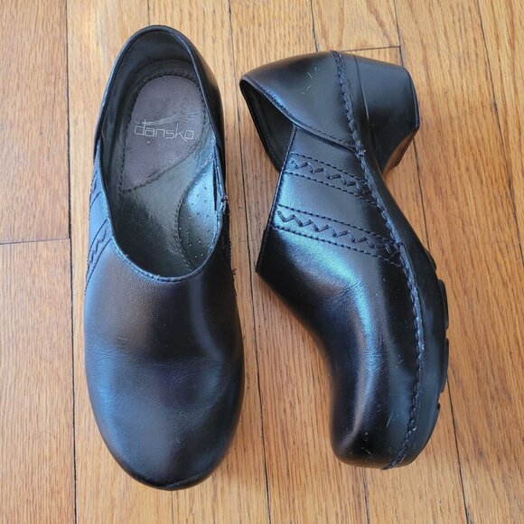 Dansko Black Leather Clogs 36 Professional Comfort‎ Nurse Shoes 6 SIENNA - Picture 1 of 11